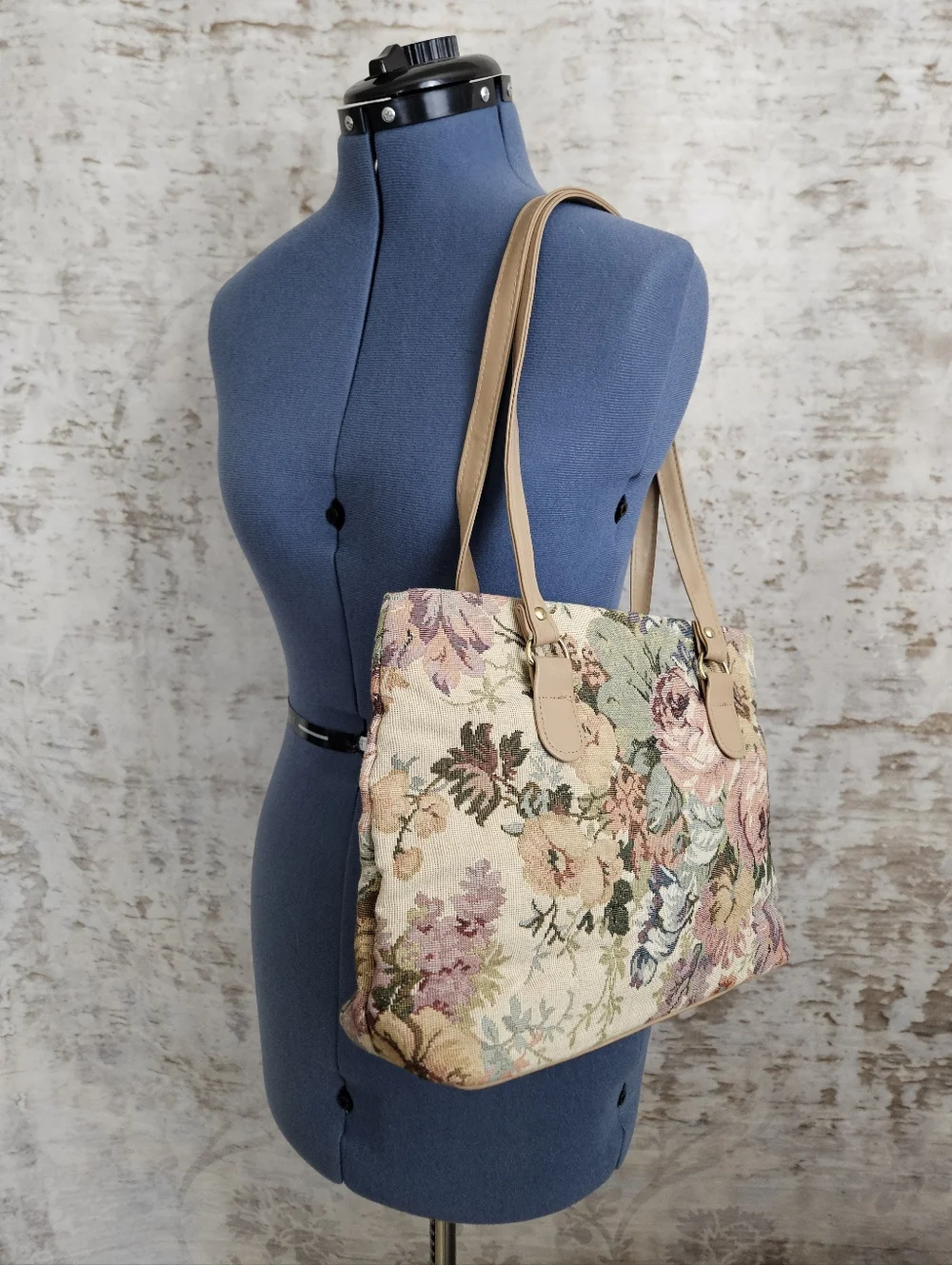 Vintage Floral Tapestry Purse Bag 80s 90s Cottagecore - Picture 8 of 10